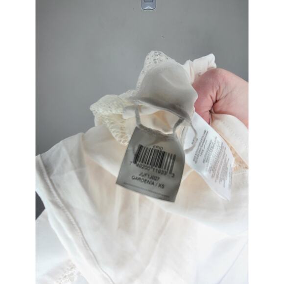 BCBG Maxazria ivory lace striped long sleeve tunic shirt - xs - Picture 4 of 5
